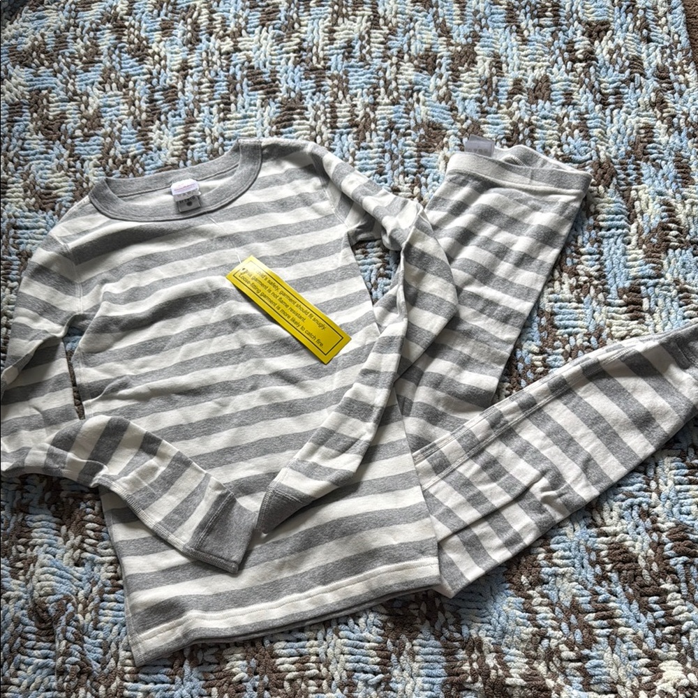 New! Hanna Andersson Striped Gray Kids Pajamas